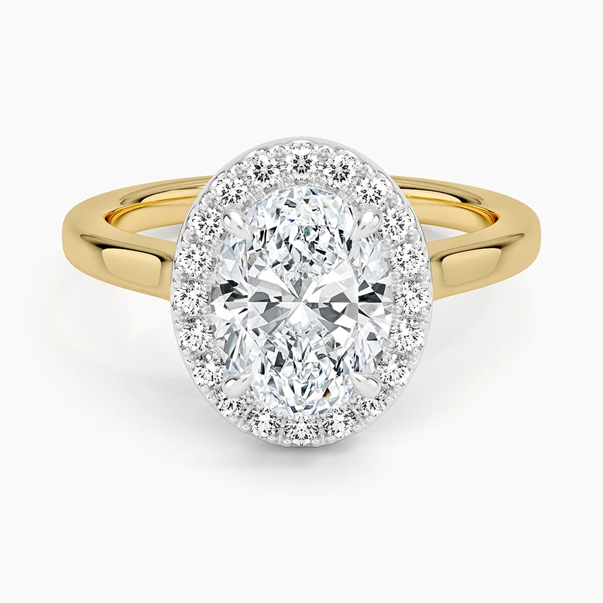 Platinum Mixed Metal Julia Halo Diamond Ring