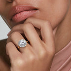 Platinum Mixed Metal Julia Halo Diamond Ring