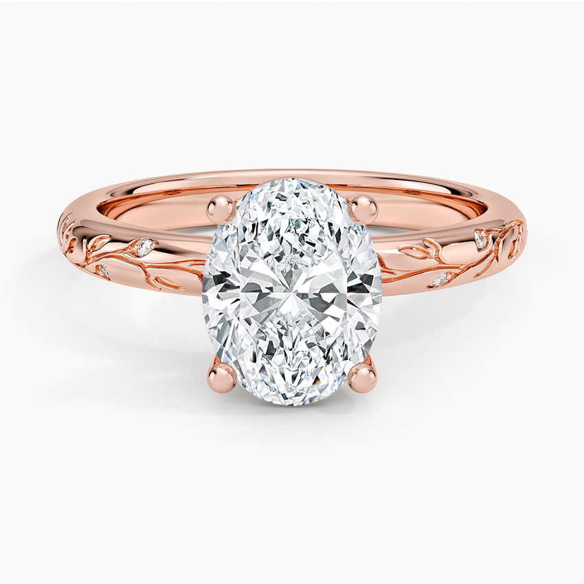 Verdure Engraved Diamond Solitaire Ring