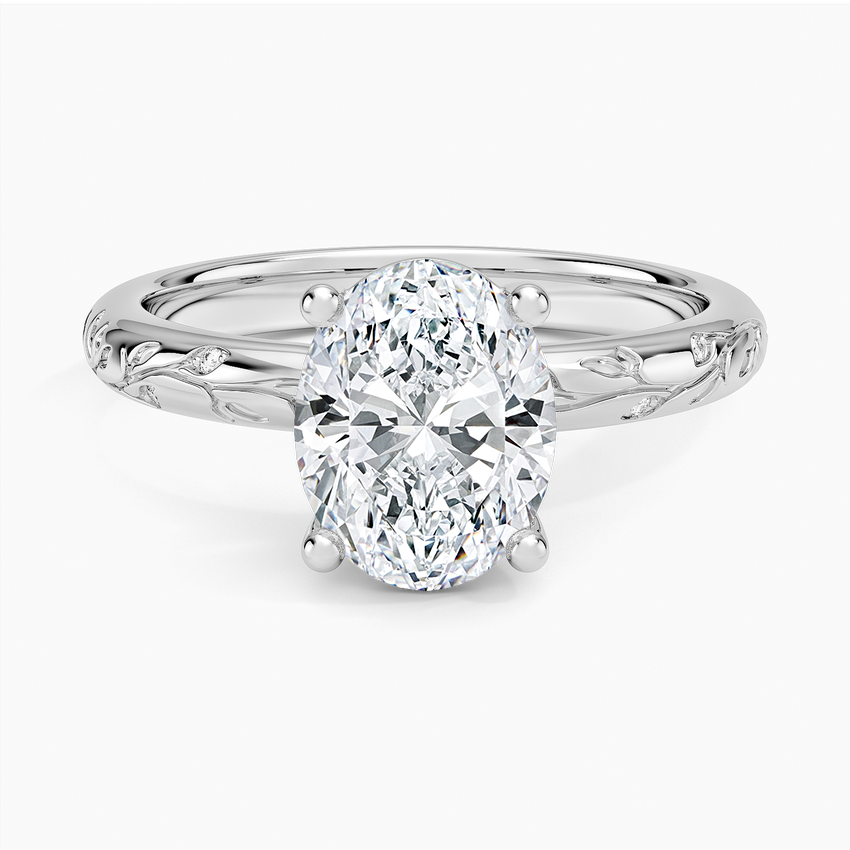 Verdure Engraved Diamond Solitaire Ring