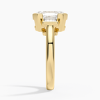 Seamless Trapezoid Three Stone Diamond Ring