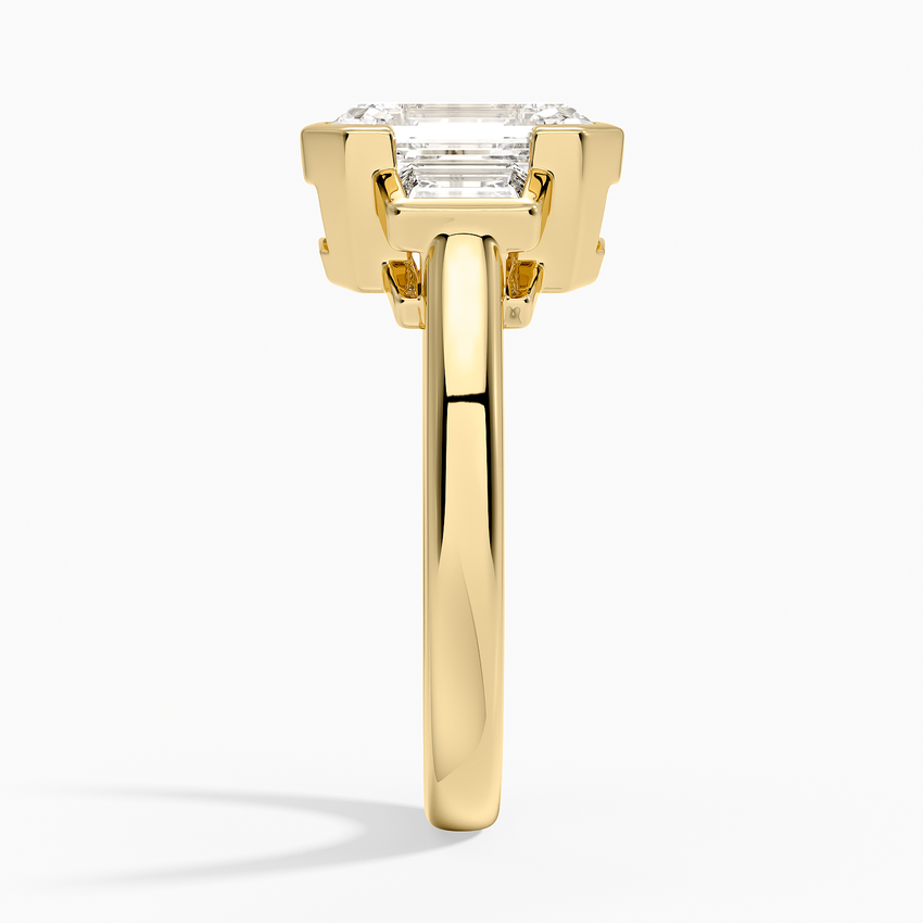 Seamless Trapezoid Three Stone Diamond Ring