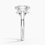 Seamless Trapezoid Three Stone Diamond Ring