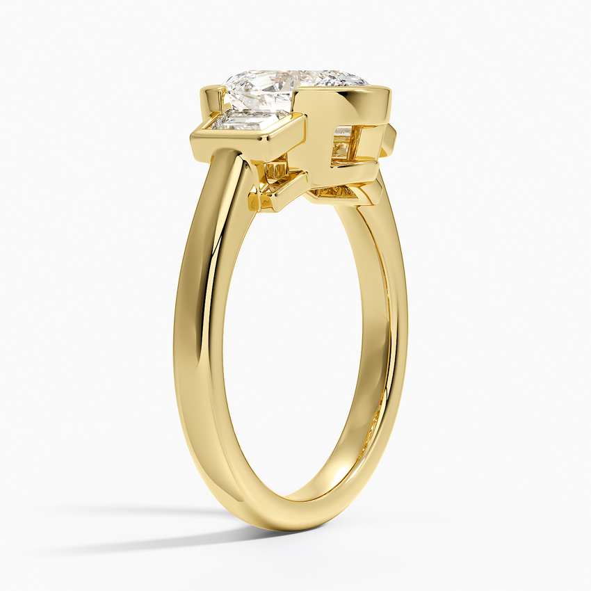 Seamless Trapezoid Three Stone Diamond Ring