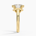 Seamless Trapezoid Three Stone Diamond Ring