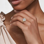 Seamless Trapezoid Three Stone Diamond Ring