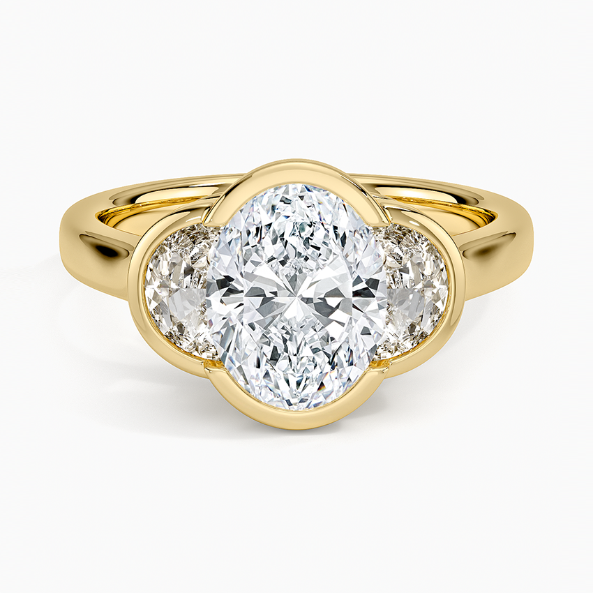 Half Moon Three Stone Bezel Diamond Ring (1/2 ct. tw.)