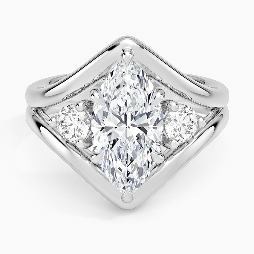 Frame Three Stone Diamond Ring