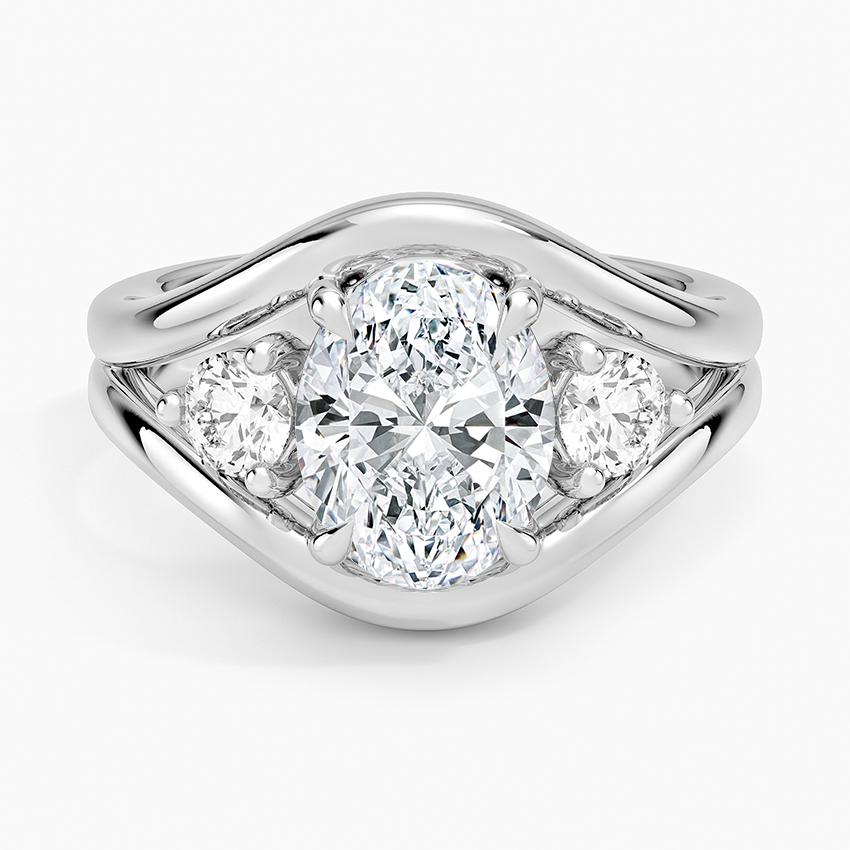 Frame Three Stone Diamond Ring
