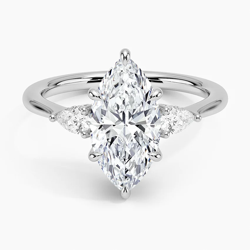 Adorned Petite Opera Three Stone Diamond Ring