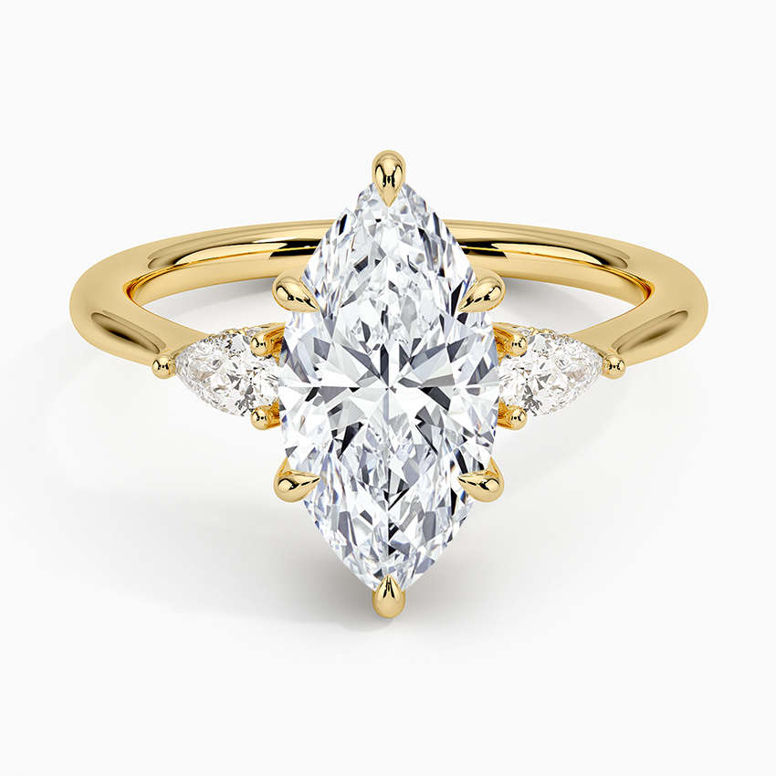 Adorned Petite Opera Three Stone Diamond Ring