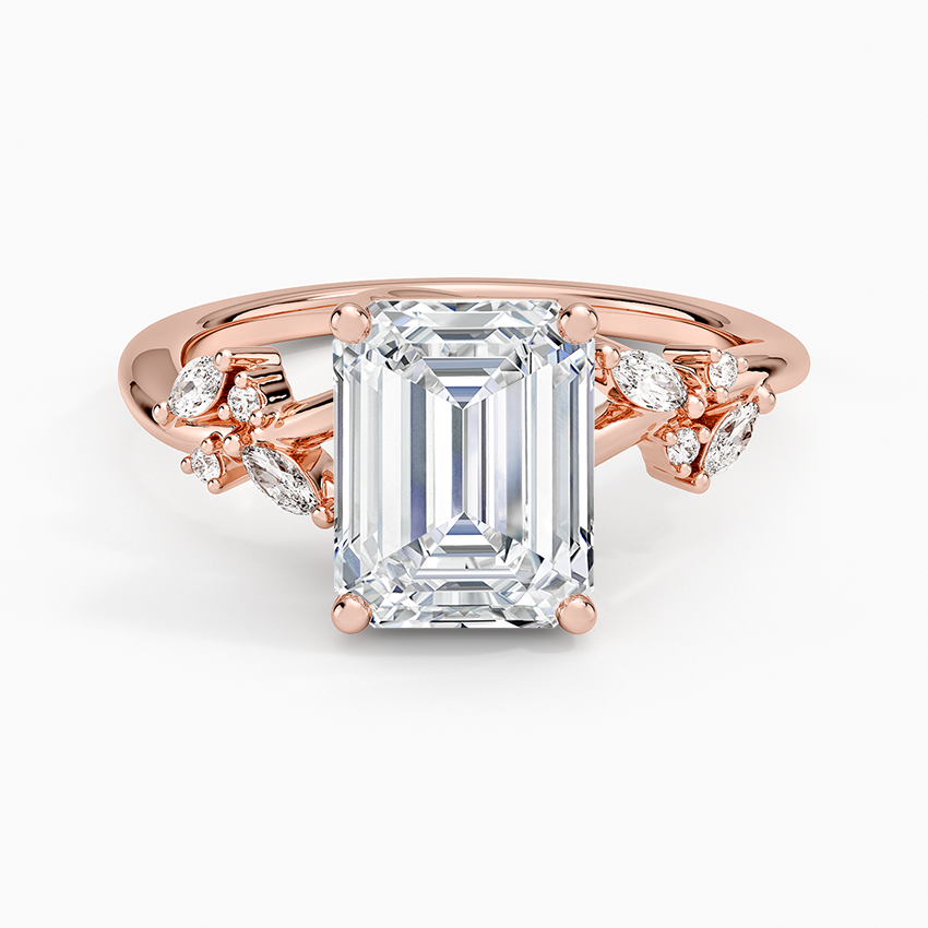 Arden Diamond Ring with Lab Emerald Accents