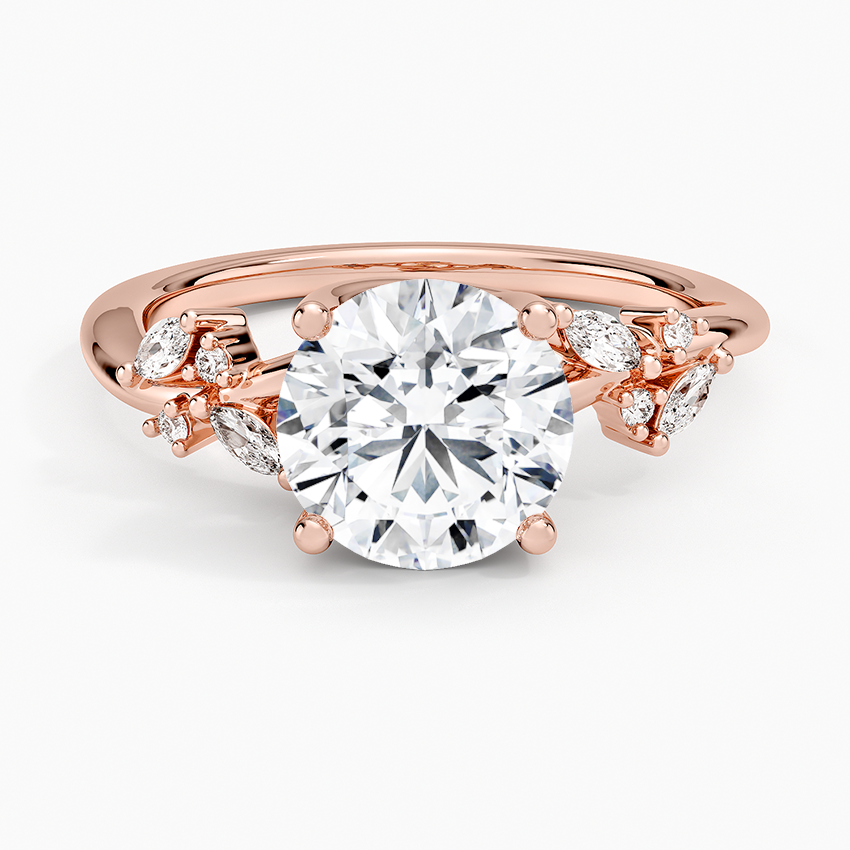 Arden Diamond Ring with Lab Emerald Accents
