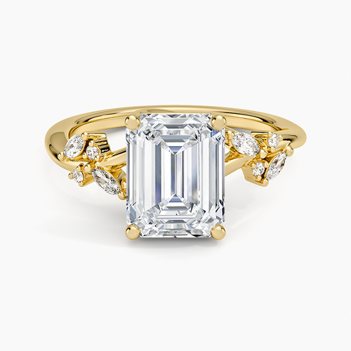 Arden Diamond Ring with Lab Emerald Accents