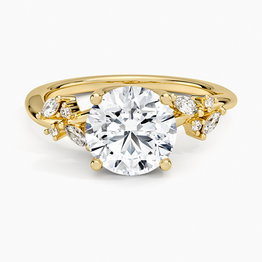 Arden Diamond Ring with Lab Emerald Accents
