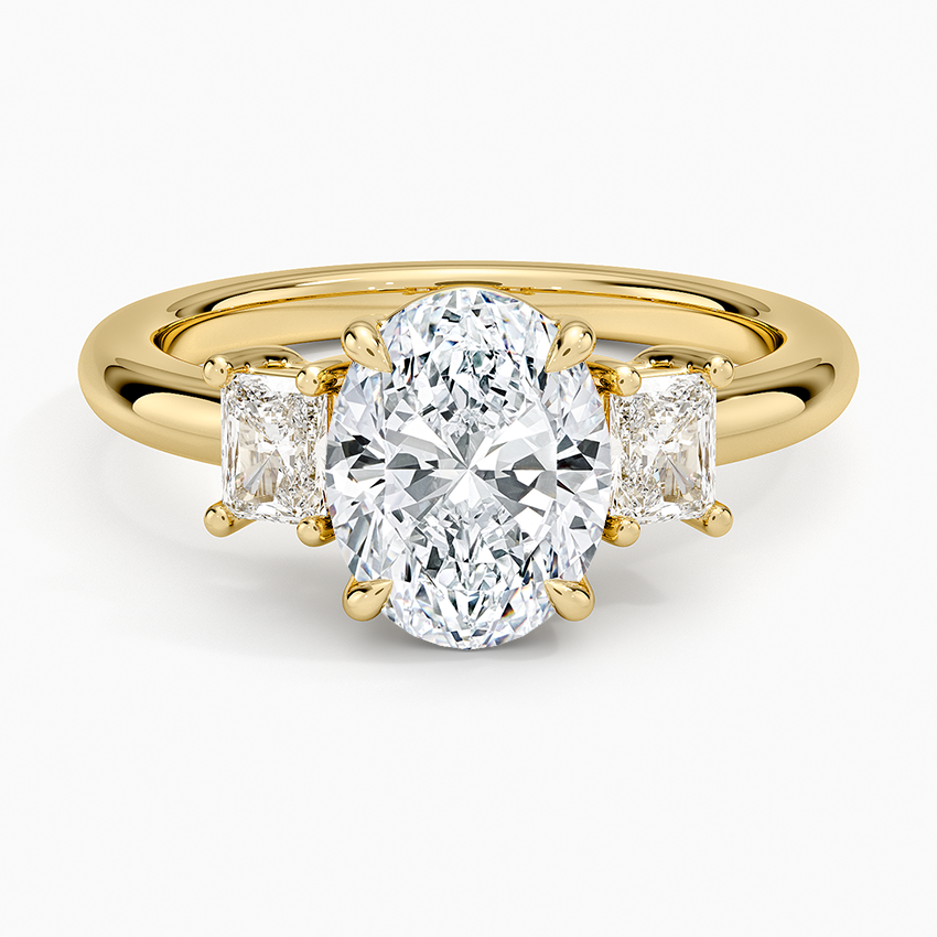 Helena Radiant-Cut Three Stone Diamond Ring
