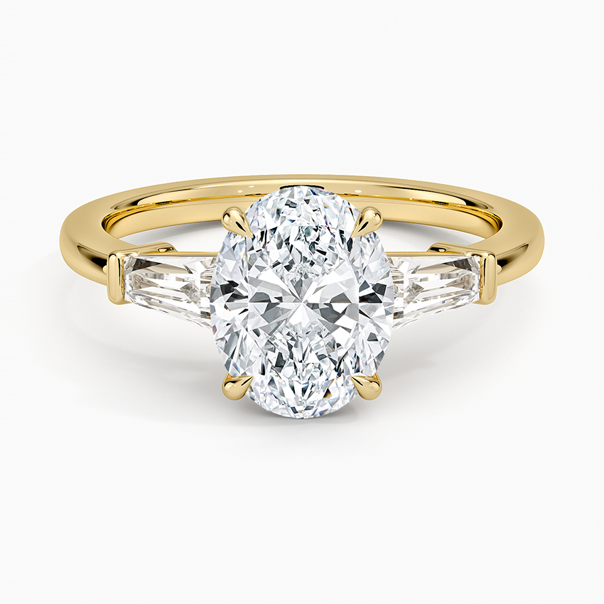 Symphony Tapered Baguette Three Stone Diamond Ring