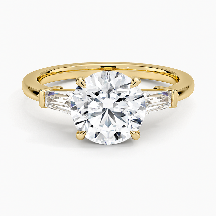 Symphony Tapered Baguette Three Stone Diamond Ring