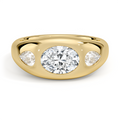 Sloane Flush Set Three Stone Diamond Dome Ring