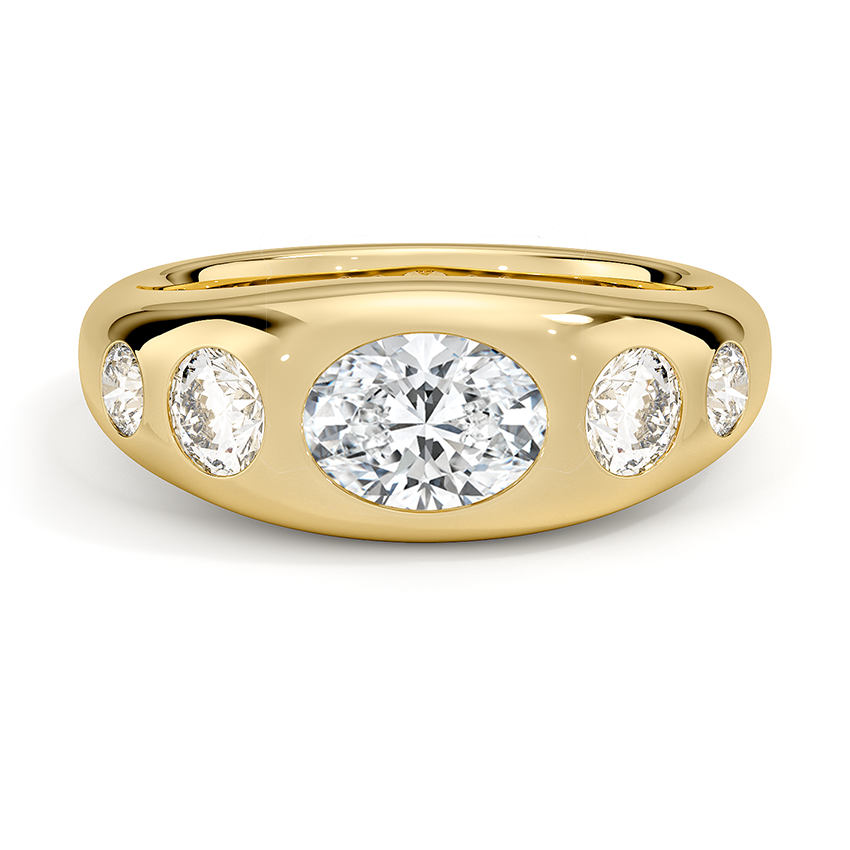 Sloane Flush Set Five Stone Diamond Dome Ring