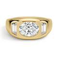 Sloane Three Stone Trapezoid Dome Diamond Ring