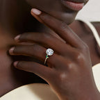 Camellia Milgrain Green Gemstone and Diamond Ring