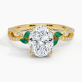 Luxe Willow Lab Emerald and Diamond Ring (1/8 ct. tw.)