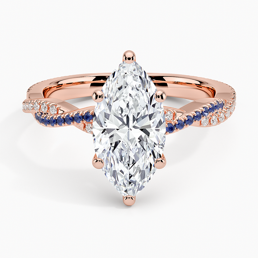 Petite Luxe Twisted Vine Sapphire and Diamond Ring (1/8 ct. tw.)