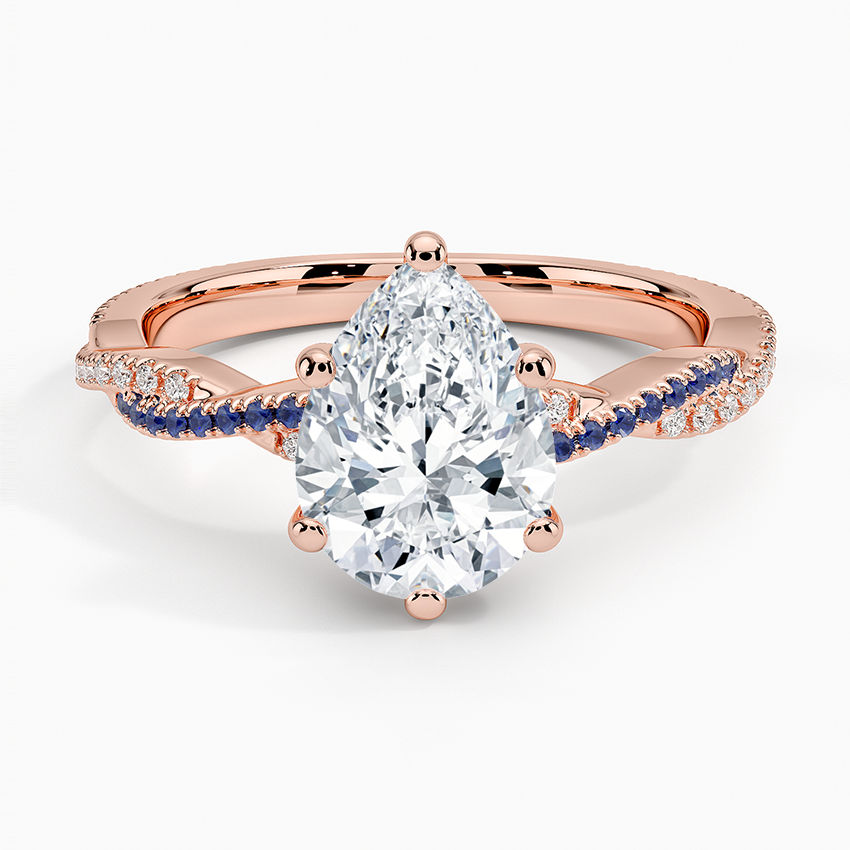 Petite Luxe Twisted Vine Sapphire and Diamond Ring (1/8 ct. tw.)