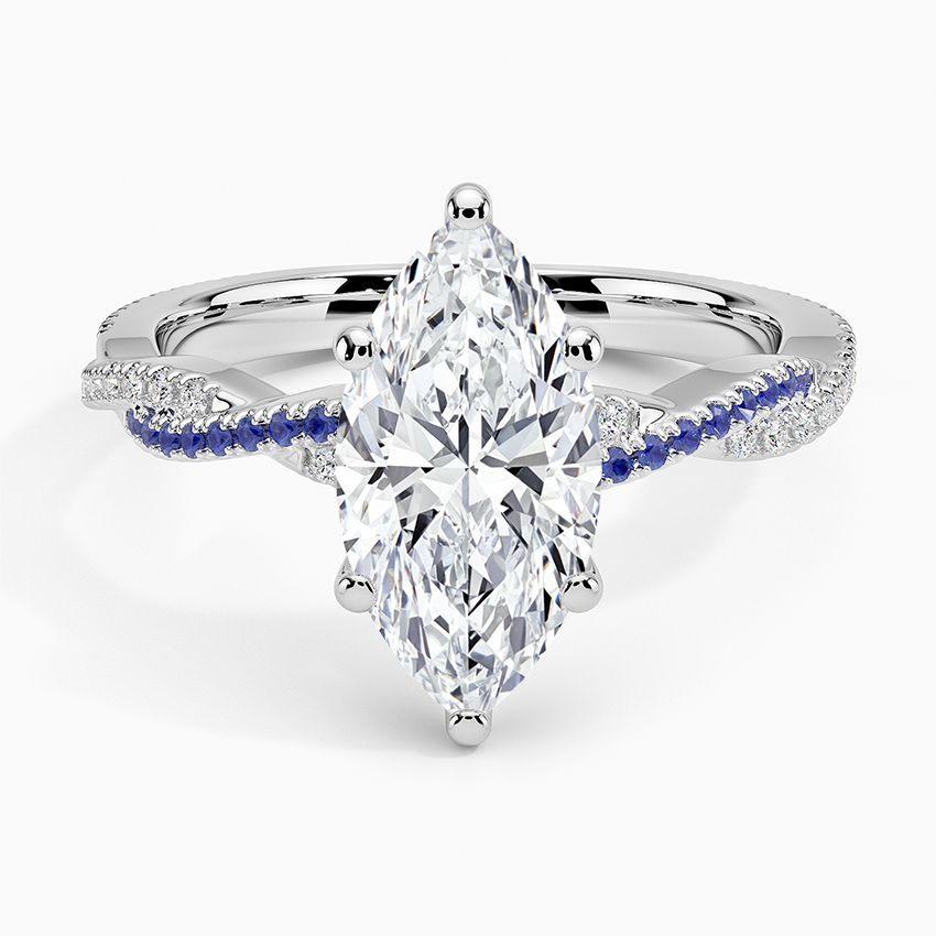 Petite Luxe Twisted Vine Sapphire and Diamond Ring (1/8 ct. tw.)