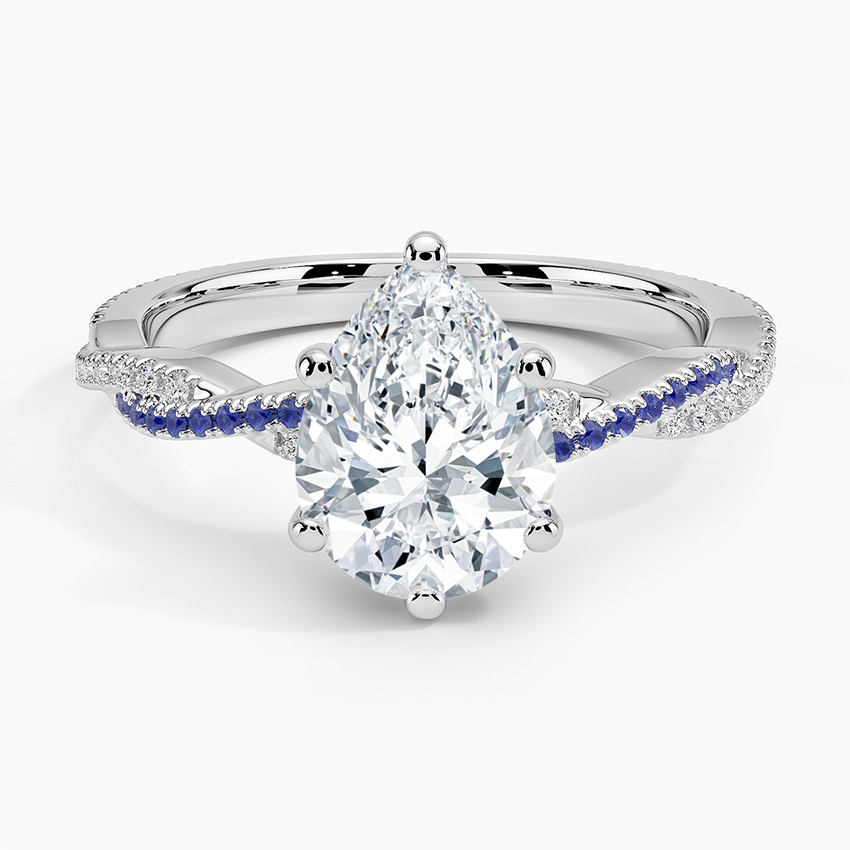 Petite Luxe Twisted Vine Sapphire and Diamond Ring (1/8 ct. tw.)