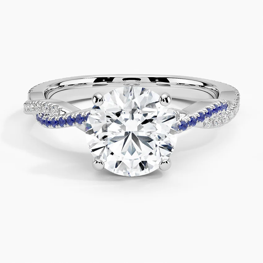 Petite Luxe Twisted Vine Sapphire and Diamond Ring (1/8 ct. tw.)