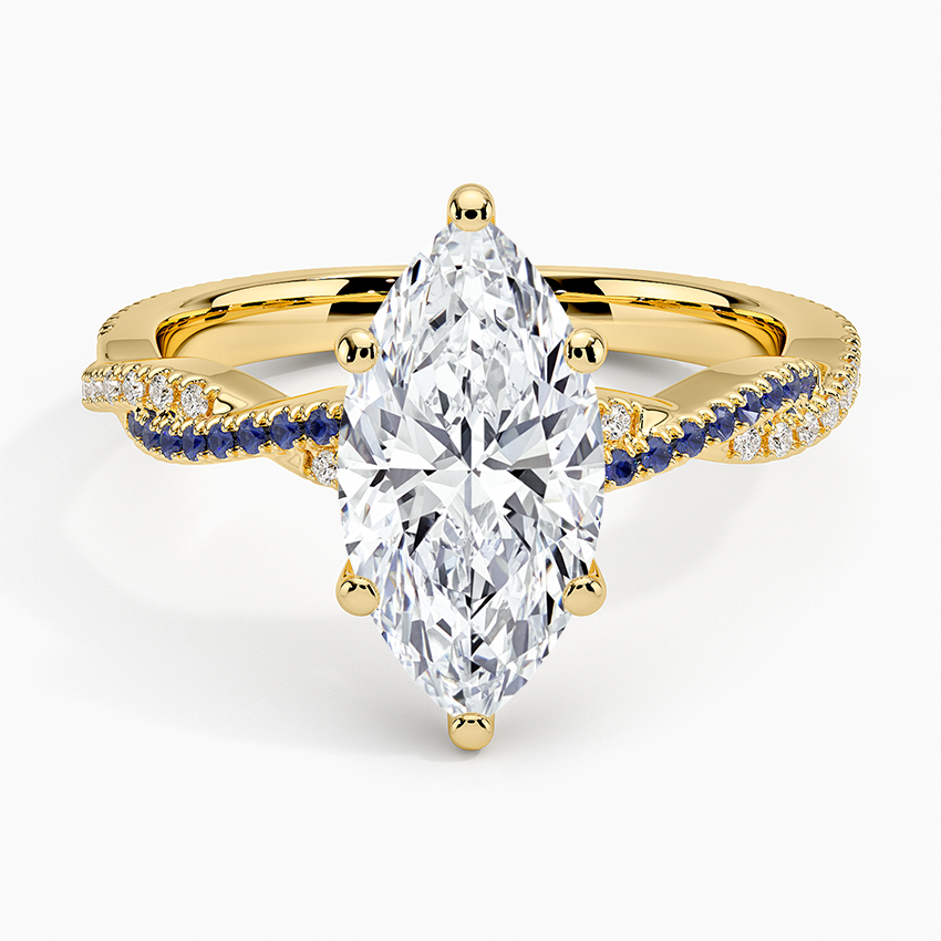 Petite Luxe Twisted Vine Sapphire and Diamond Ring (1/8 ct. tw.)