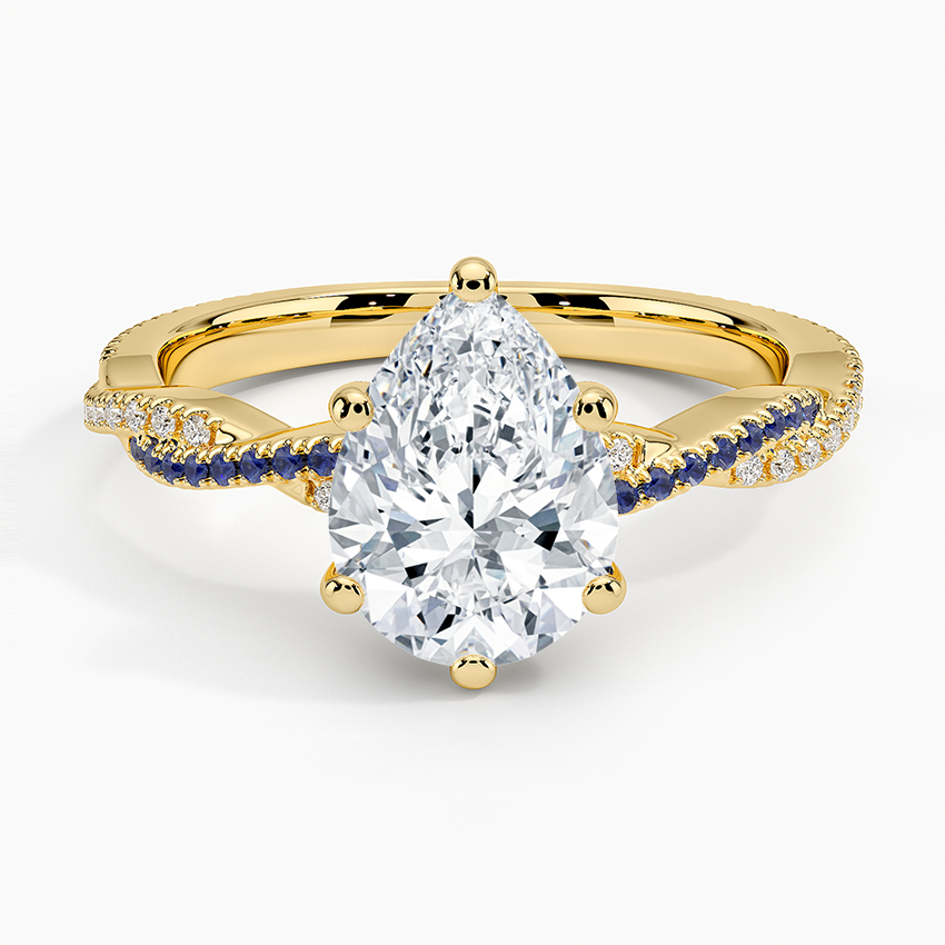 Petite Luxe Twisted Vine Sapphire and Diamond Ring (1/8 ct. tw.)