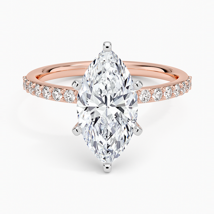 Petite Shared Prong Half Coverage Diamond Ring