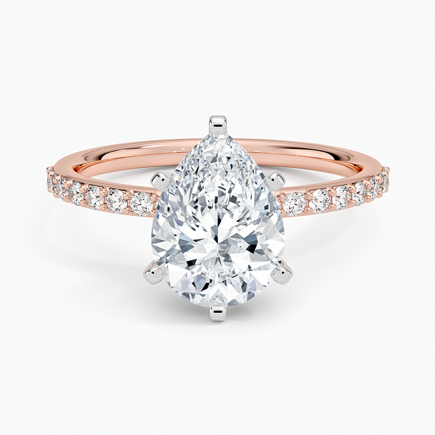 Petite Shared Prong Half Coverage Diamond Ring