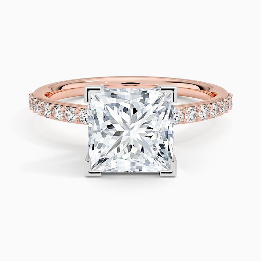 Petite Shared Prong Half Coverage Diamond Ring