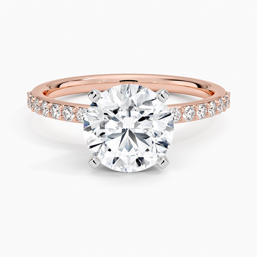 Petite Shared Prong Half Coverage Diamond Ring