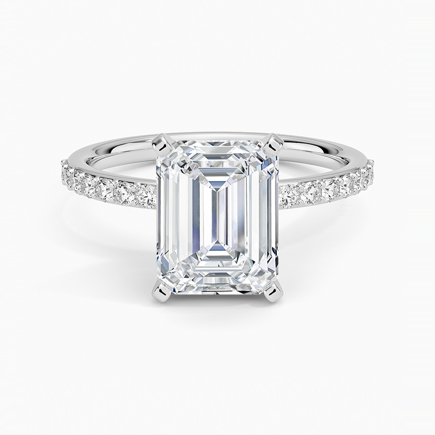 Petite Shared Prong Half Coverage Diamond Ring
