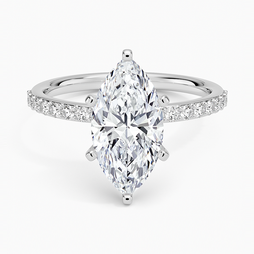 Petite Shared Prong Half Coverage Diamond Ring