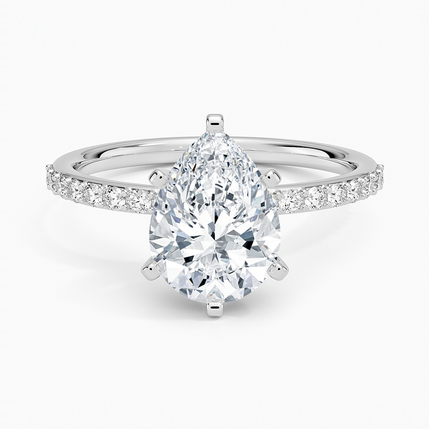 Petite Shared Prong Half Coverage Diamond Ring