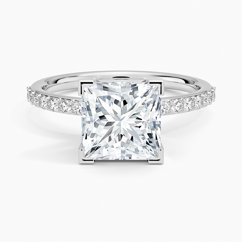 Petite Shared Prong Half Coverage Diamond Ring