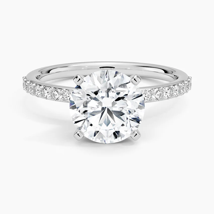 Petite Shared Prong Half Coverage Diamond Ring