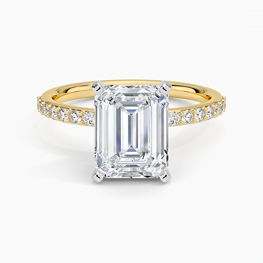 Petite Shared Prong Half Coverage Diamond Ring
