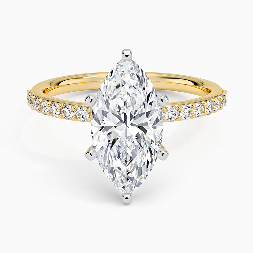 Petite Shared Prong Half Coverage Diamond Ring