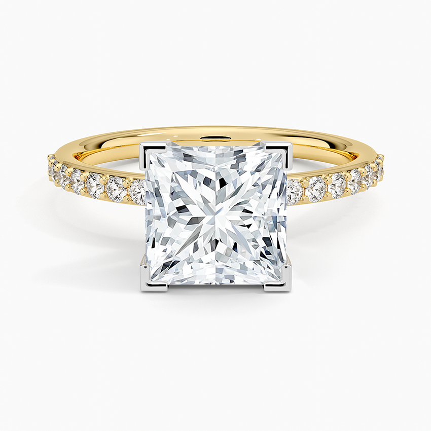 Petite Shared Prong Half Coverage Diamond Ring
