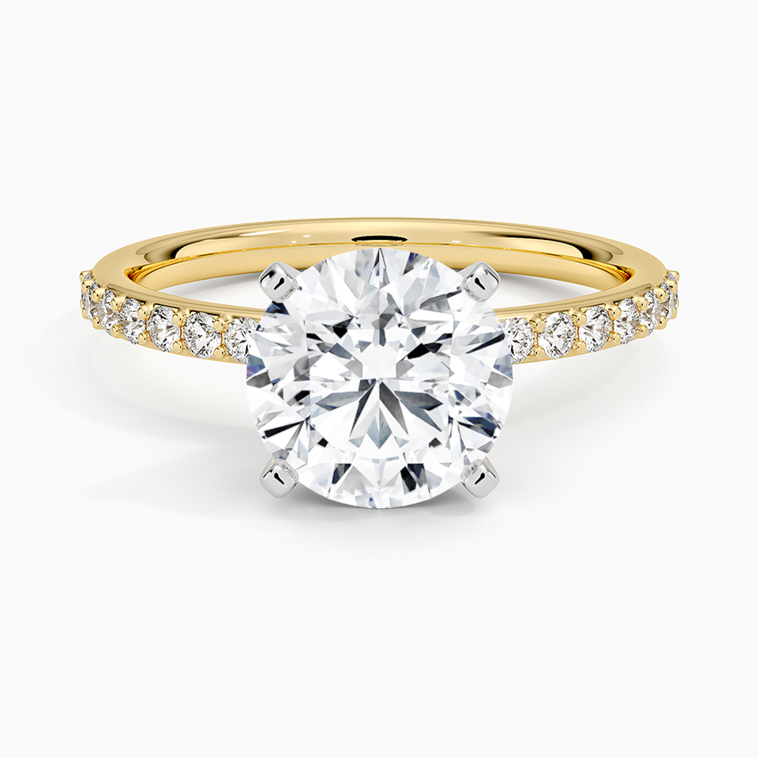 Petite Shared Prong Half Coverage Diamond Ring