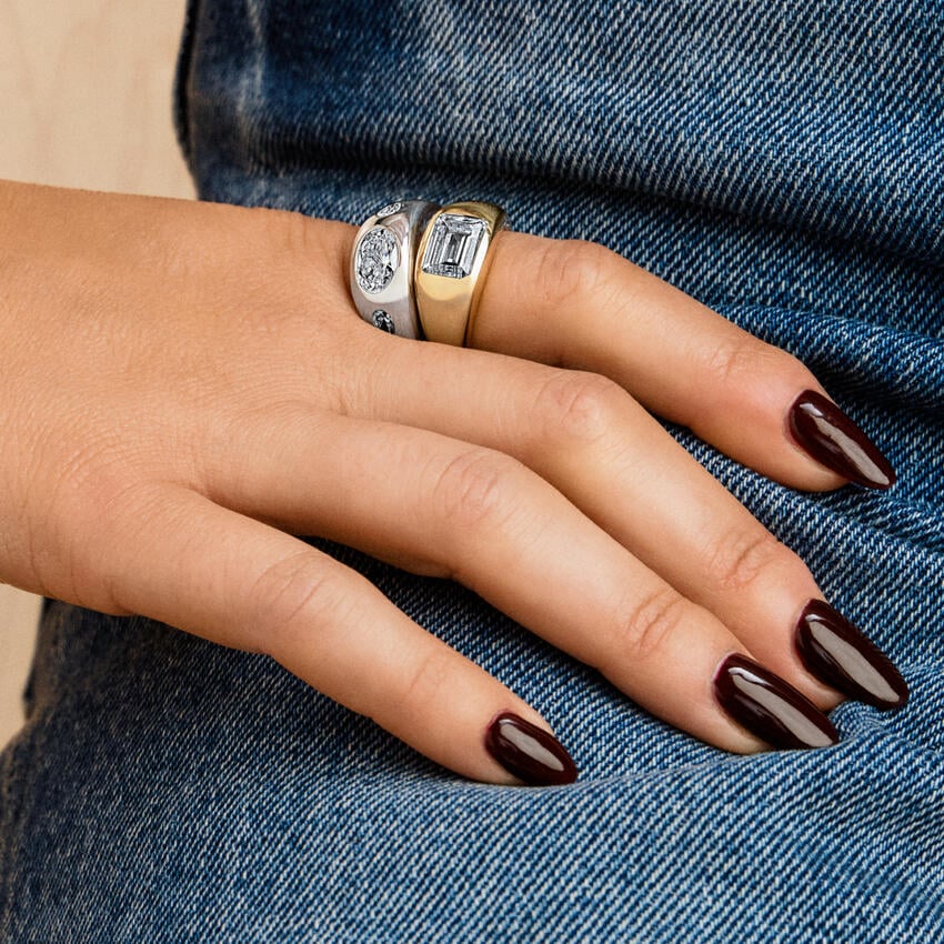 Sloane Flush Set Solitaire Dome Ring