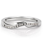 Lily Band Diamond Ribbon Wedding Band