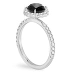 Dark Between The Stars Salt and Pepper Diamond Halo Ring